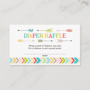 Tribal baby shower diaper raffle tickets / games enclosure card