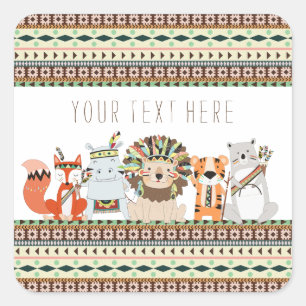 Tribal Baby Shower Square Sticker
