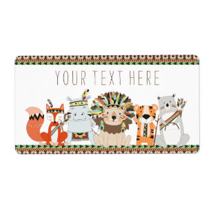 Tribal Baby Shower Water Bottle Labels