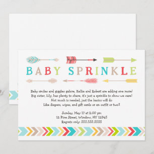 Tribal Baby Sprinkle neutral gender shower invites
