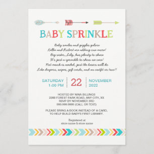 Tribal baby sprinkle with poem invitation