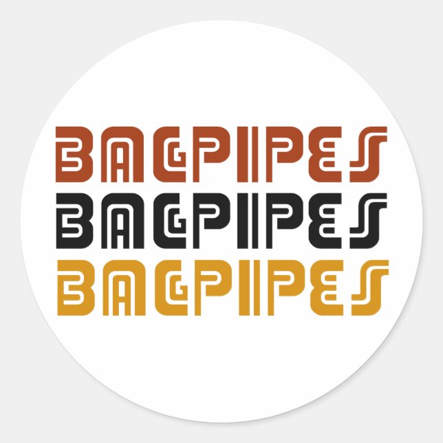 Tribal Bagpipes Trio Music Gift Classic Round Sticker (Front)