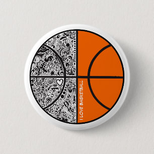 Tribal Basketball 6 Cm Round Badge