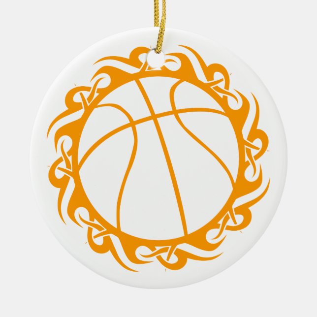 tribal basketball ceramic tree decoration (Front)