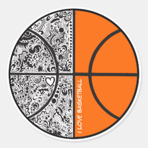 Tribal Basketball Classic Round Sticker