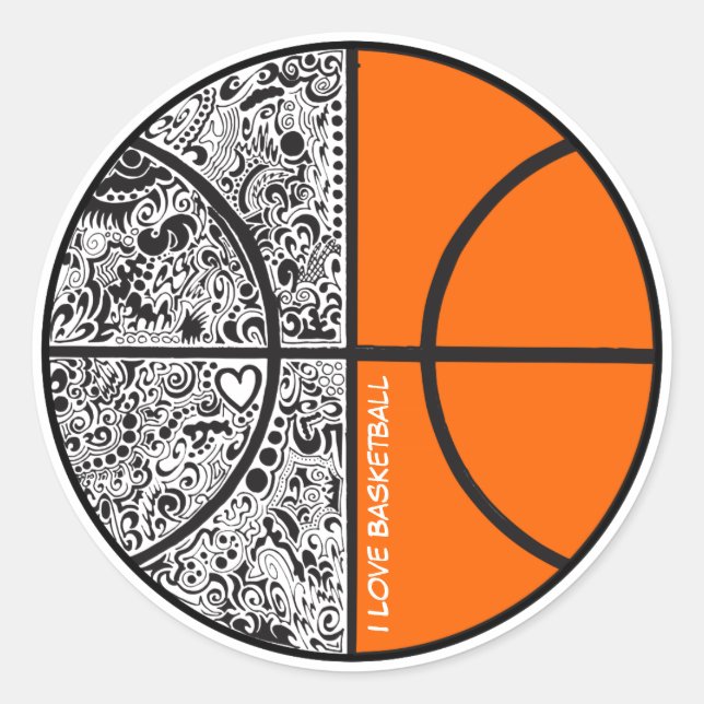 Tribal Basketball Classic Round Sticker (Front)
