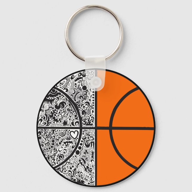 Tribal Basketball Key Ring (Front)