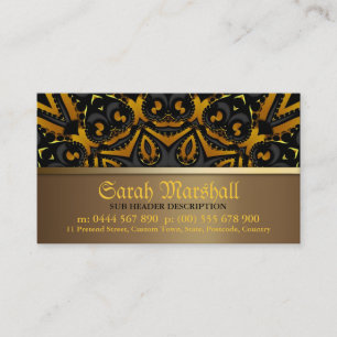 Tribal Batik Black and Burnt Gold Business Card