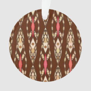 Tribal Batik - Brown, Tan and Coral Ornament