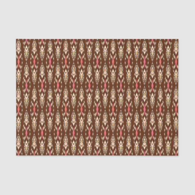 Tribal Batik - Brown, Tan and Coral Tissue Paper (Front)