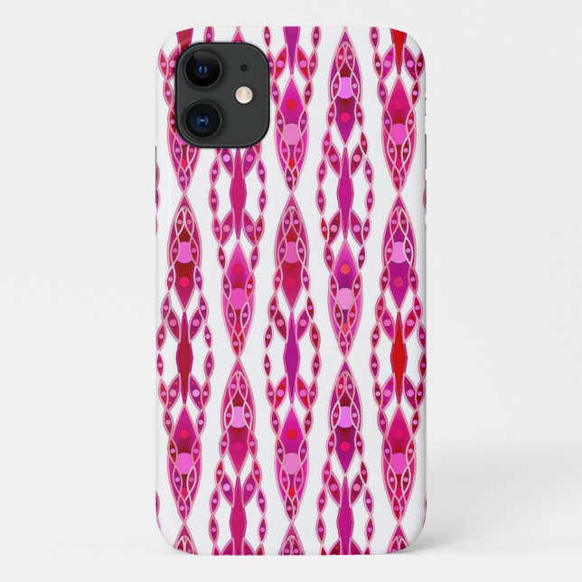 Tribal Batik - Burqundy and Fuchsia Pink Case-Mate iPhone Case (Back)