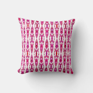 Tribal Batik - Burqundy and Fuchsia Pink Cushion