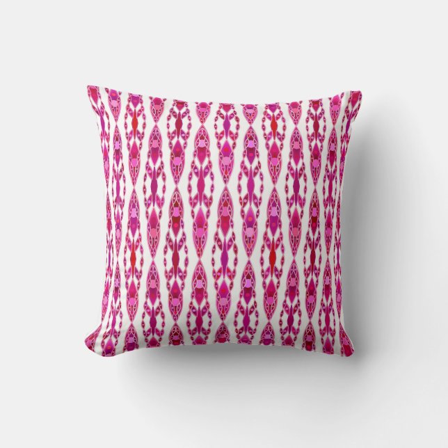 Tribal Batik - Burqundy and Fuchsia Pink Cushion (Front)