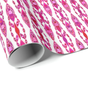 Tribal Batik - Burqundy and Fuchsia Pink Wrapping Paper