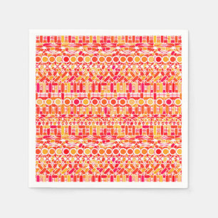 Tribal Batik - coral orange and coral pink Napkin