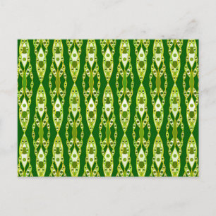 Tribal Batik - Dark Green and Avocado Postcard