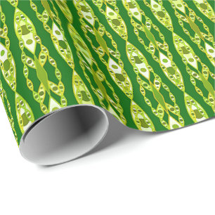 Tribal Batik - Dark Green and Avocado Wrapping Paper