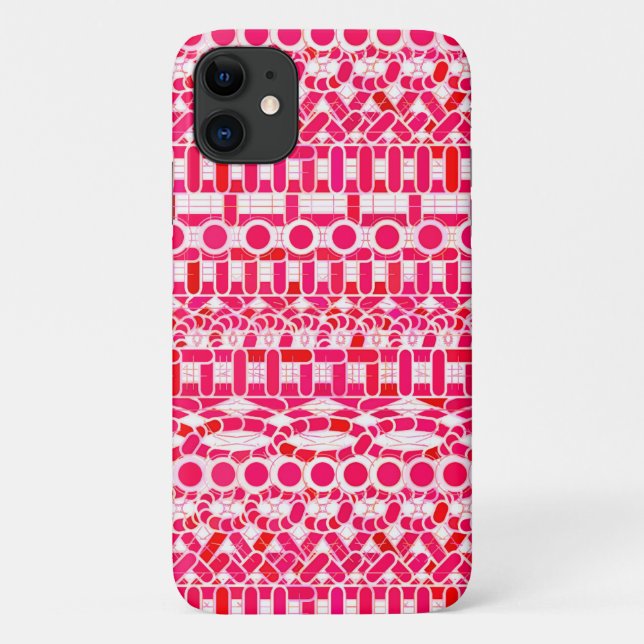 Tribal Batik - Deep red, maroon and white Case-Mate iPhone Case (Back)