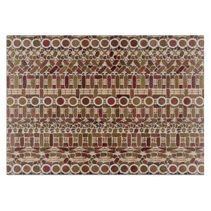 Tribal Batik - earth tone neutrals Cutting Board