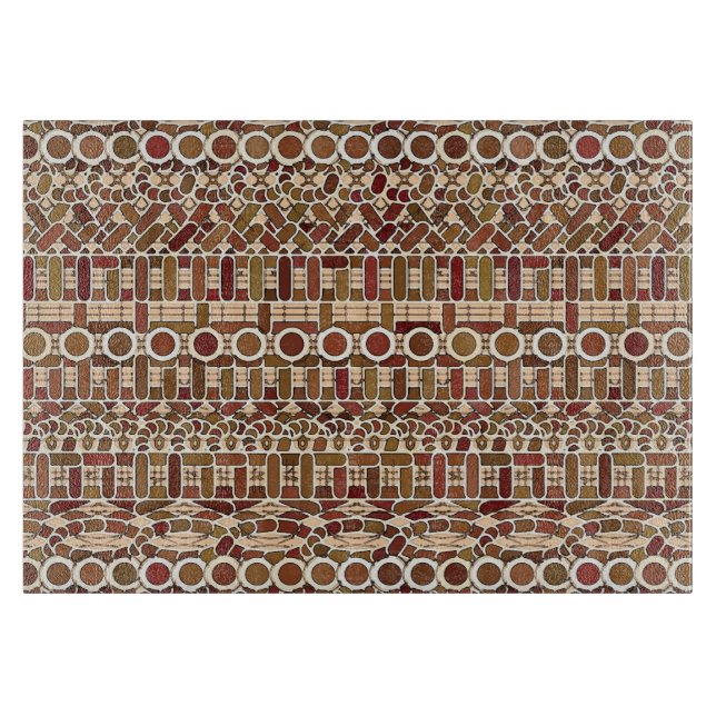 Tribal Batik - earth tone neutrals Cutting Board (Front)