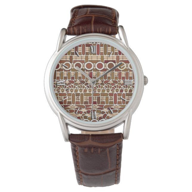 Tribal Batik - earth tone neutrals Watch (Front)