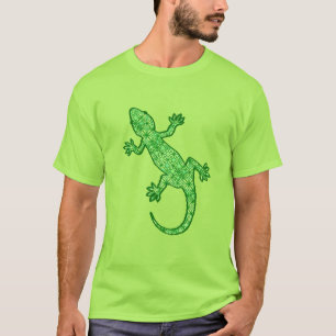 Tribal batik Gecko - lime and emerald green T-Shirt