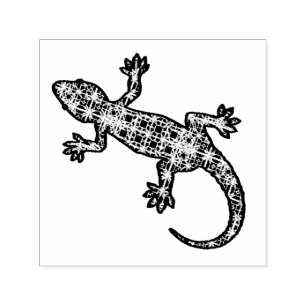 Tribal batik Gecko / Lizard Self-inking Stamp