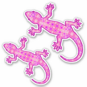 Tribal batik Gecko, Orchid and Shell Pink