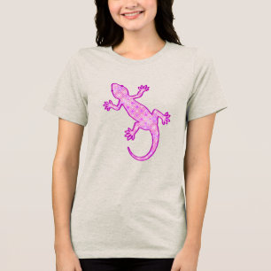 Tribal batik Gecko - orchid and shell pink Tri-Blend Shirt