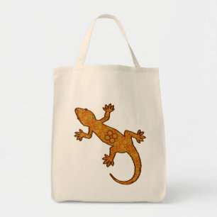Tribal Batik Gecko - Rust, Amber and Tan Tote Bag