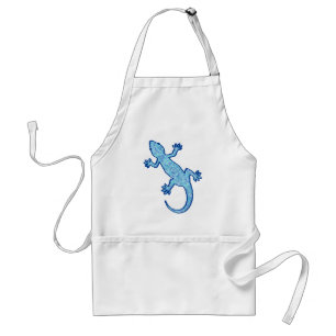 Tribal batik Gecko - soft denim blue Standard Apron