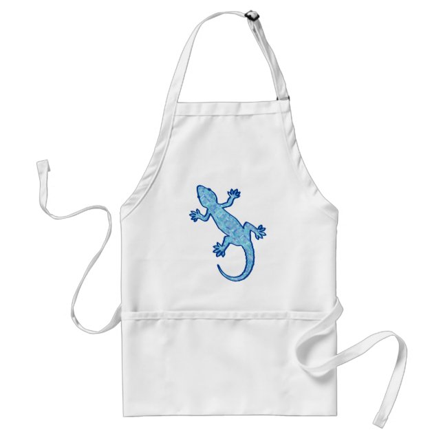 Tribal batik Gecko - soft denim blue Standard Apron (Front)