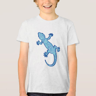 Tribal batik Gecko - soft denim blue Tri-Blend Shirt