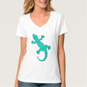 Tribal batik Gecko - turquoise / peacock T-Shirt