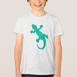 Tribal batik Gecko - turquoise / peacock Tri-Blend Shirt