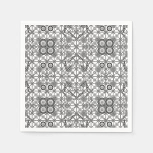 Tribal Batik - grey / grey, black and white Napkin