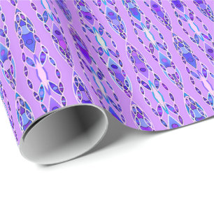 Tribal Batik - Lavender, Blue and Violet Wrapping Paper