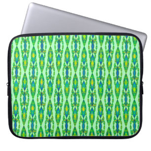 Tribal Batik - Mint, Emerald Green and Blue Laptop Sleeve