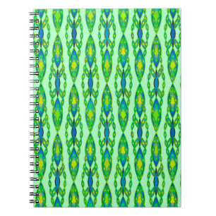 Tribal Batik - Mint, Emerald Green and Blue Notebook