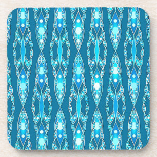 Tribal Batik - Ocean Blue and Aqua Coaster