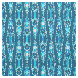 Tribal Batik - Ocean Blue and Aqua Fabric