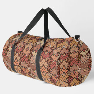 Tribal Batik Print, Brown, Rust and Earth Tones  Duffle Bag