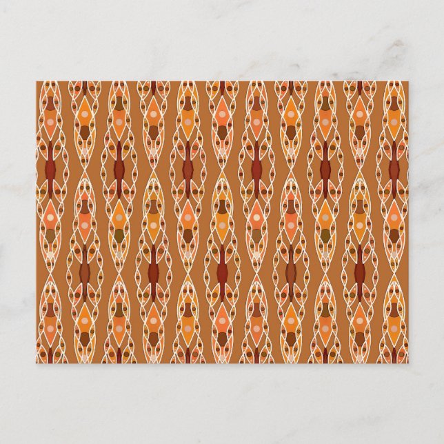 Tribal Batik - Rust, Terracotta and Beige Postcard (Front)