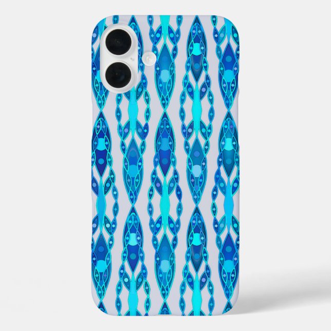 Tribal Batik - Sapphire Blue and Silver Grey Case-Mate iPhone Case (Back)