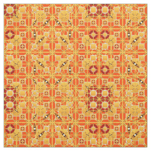 Tribal Batik - shades of amber and brown Fabric
