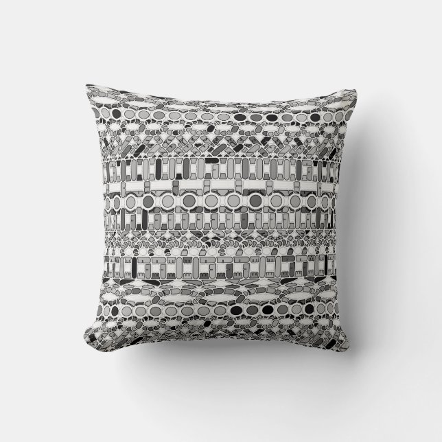 Tribal Batik - shades of grey / grey Cushion (Front)