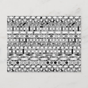 Tribal Batik - shades of grey / grey Postcard