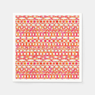 Tribal Batik - shades of orange and pink Napkin