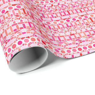 Tribal Batik - shades of pink and coral Wrapping Paper