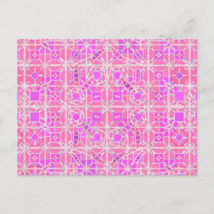 Tribal Batik - shades of pink and orchid Postcard